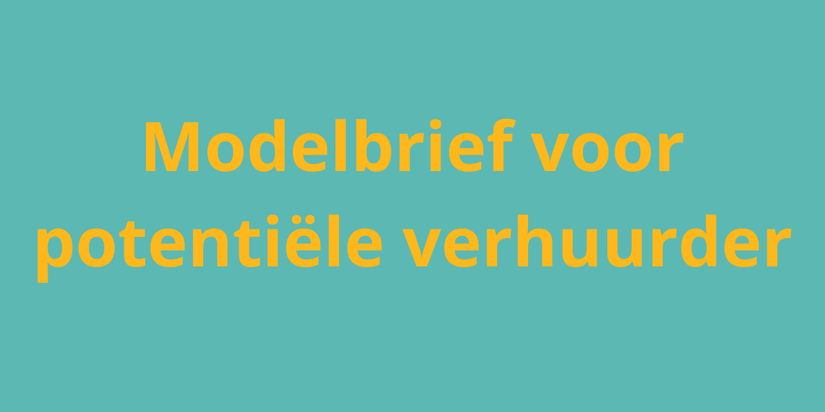 Brief naar potentiële verhuurder
