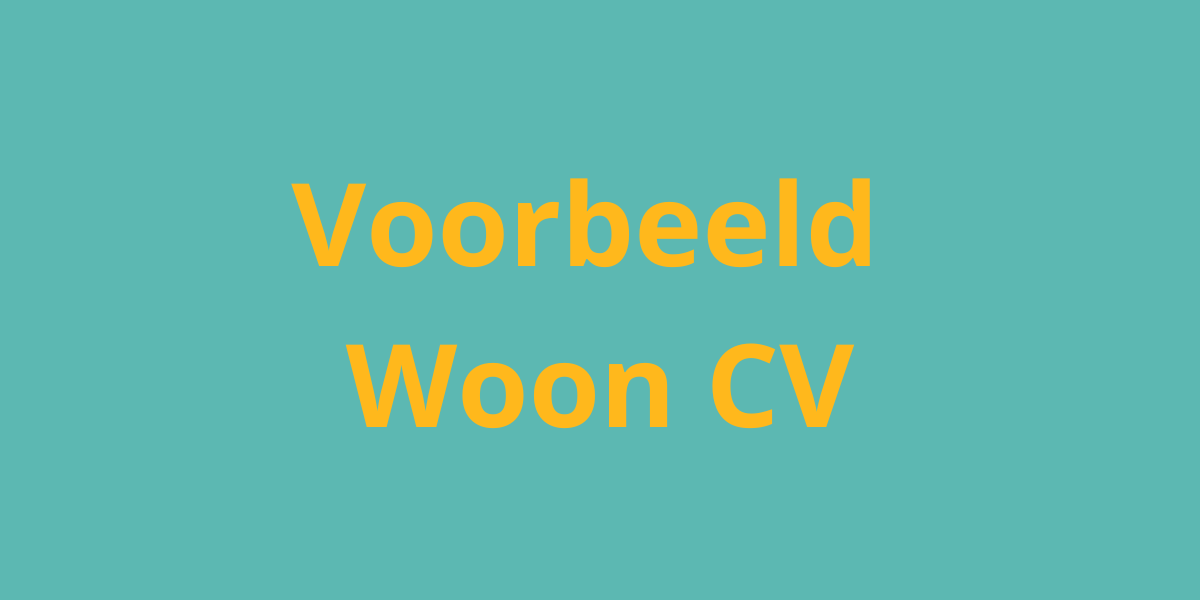 Voorbeeld Woon CV